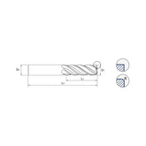 Carbide 5 Flute Standard Length - TitaNox-POWER HPC End Mills Corner Radius EMI43 Series .090 .125 .190 .250 - Big-tools Industrial Supply Tools for Metal Cutting